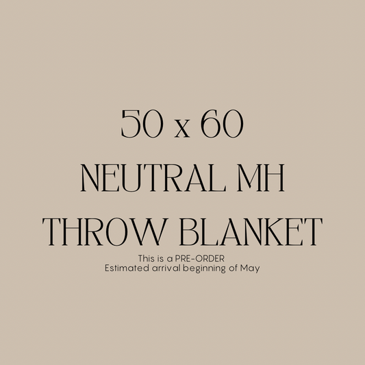 50x60 Neutral MH Throw Blanket *ready to ship